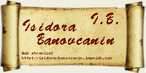 Isidora Banovčanin vizit kartica